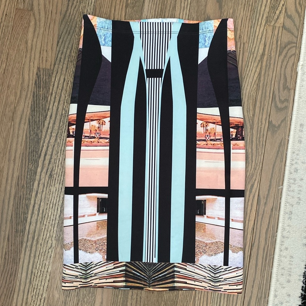clover canyon abstract scuba skirt